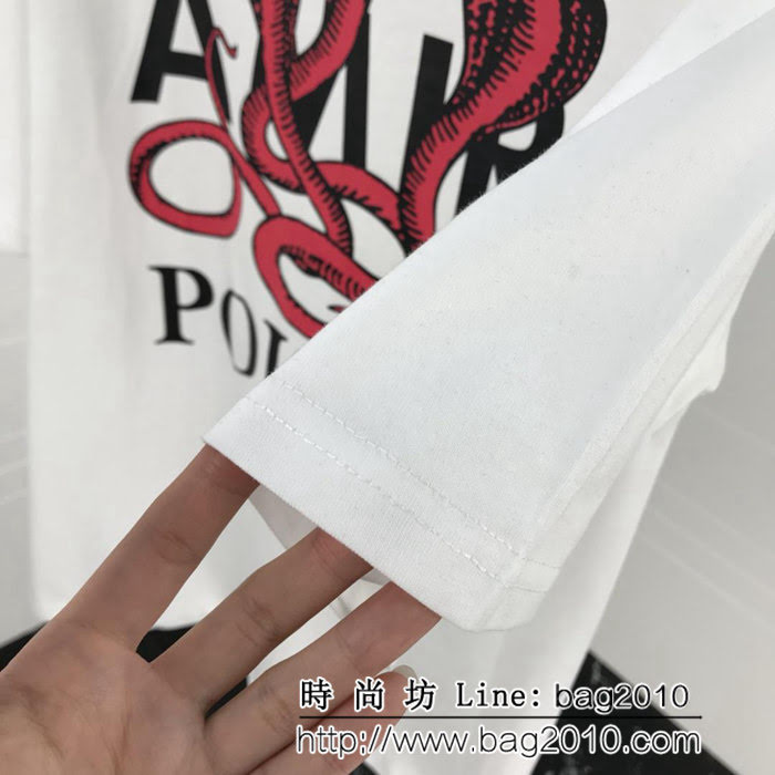 AMIRI阿米裏 19FW早春新款 POISON毒蛇閃粉 OS寬鬆版白色T恤 男女同款 ydi1701